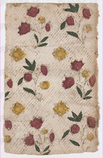 Sheet with overall floral pattern, 19th century.
