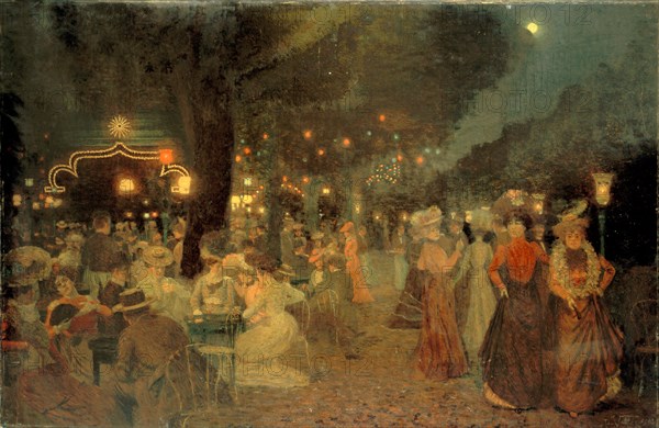 The Bal Bullier garden, at night, 1902.