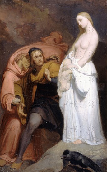 Marguerite holding her dead child, c1846.