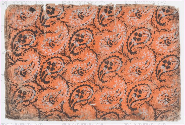 Sheet with overall paisley pattern, 19th century.