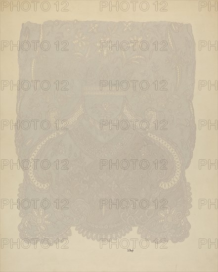 Lace Wedding Veil (Section of), c. 1938.