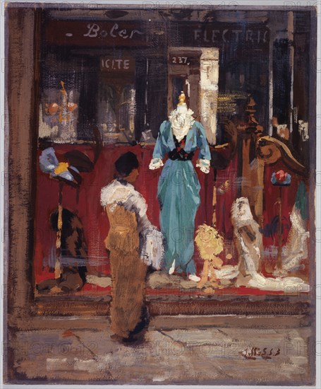 Storefront of a fashion shop, c1910.