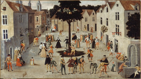 Fête populaire autour d'un arbre, c1560.