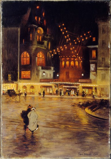 Place Blanche and the Moulin Rouge, 1902.