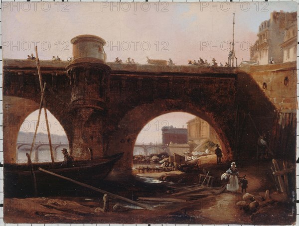 Pont-Neuf, seen from the right bank, around 1830.