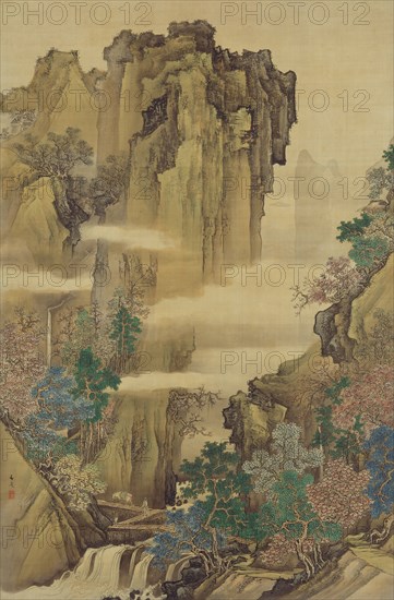 Blue and Green Landscape , 1822. Creator: Buncho, Tani (1763-1841).