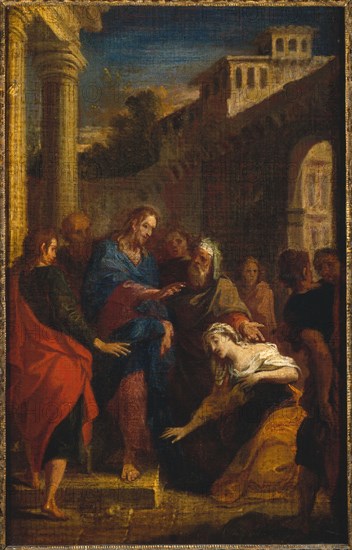 Jesus and the bleeding woman, c1695.
