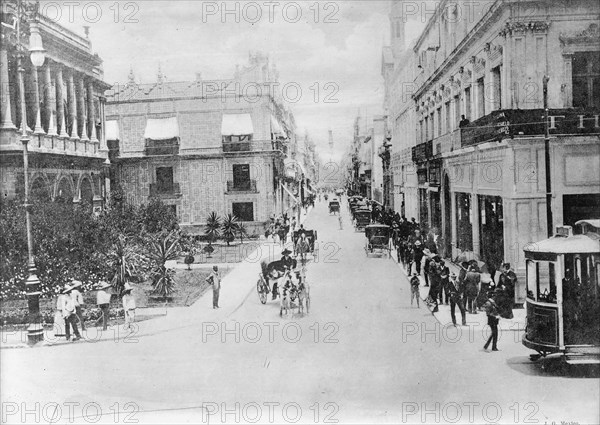 Mexico - Street Scene In Mexico City, 1911.