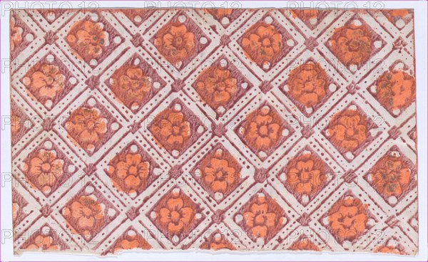 Sheet with overall pattern of rosettes, 19th century.