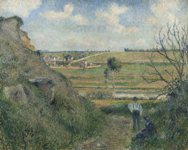 Landscape, Bazincourt, 1881. Creator: Pissarro, Camille (1830-1903).