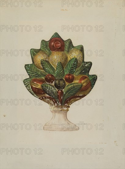 Pa. German Chalkware Mantel Ornament, c. 1938.
