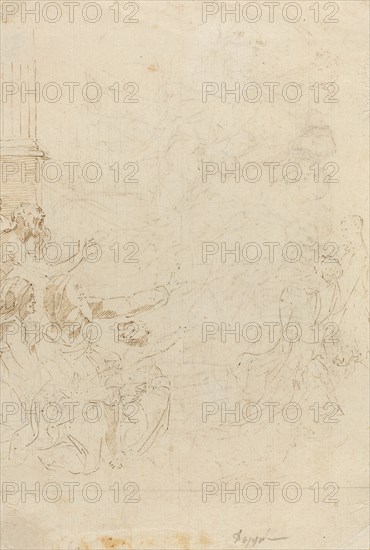 Seven Figures Witnessing an Ascension [verso].