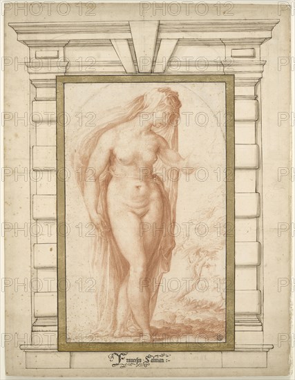 Veiled female nude. Creator: Salviati (Rossi), Francesco (1510-1563).