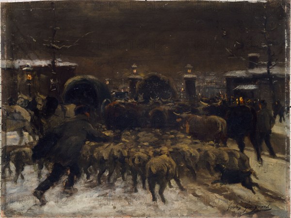 Entry of a herd into Paris, c1889.