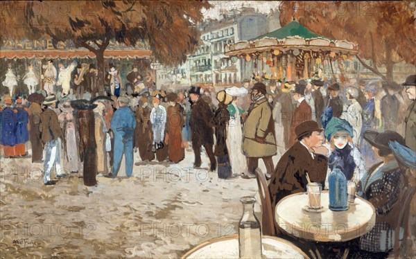 Fête foraine, boulevard de Clichy, c1910.