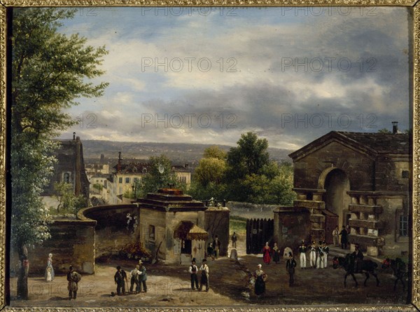 The barrier of rue Royale-Montmartre, 1823.