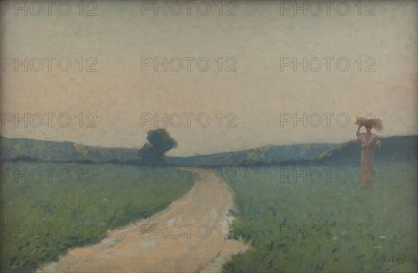 Road through the field in the morning, 1932.