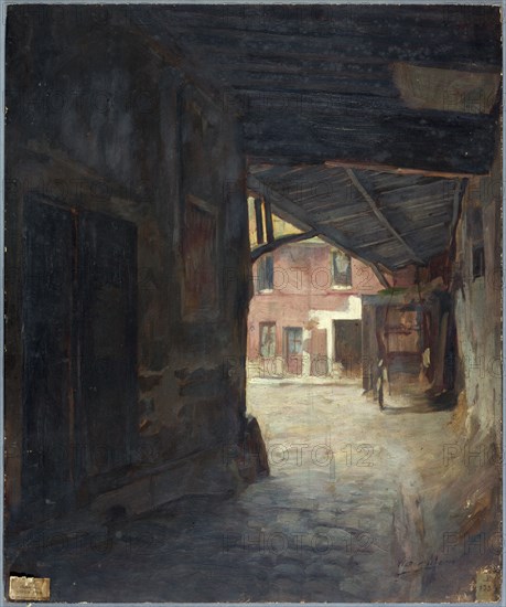 Porch of the Cheval-Blanc inn, rue Mazet, 1898.