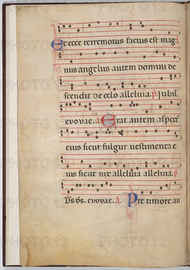 Leaf 3 from an antiphonal fragment (verso), c. 1275.