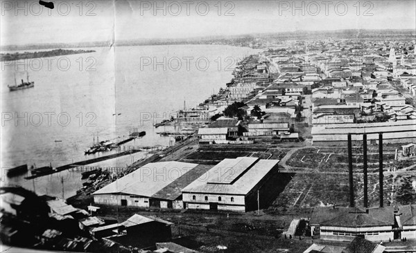 Ecuador - Scenes In Quayaquil [sic], Ecuador, 1912. Panoramic view.