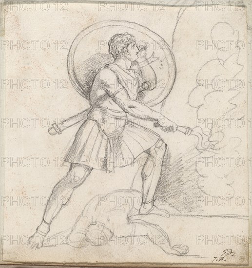 Warrior with a Shield and Torch, 1775/80.