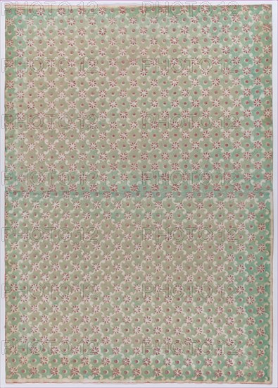 Sheet with overall floral and dot pattern, 19th century.