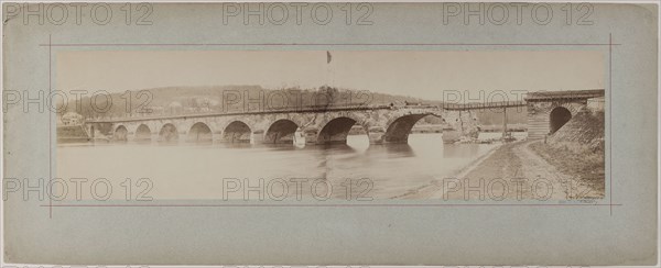 View of a destroyed bridge, 1870.