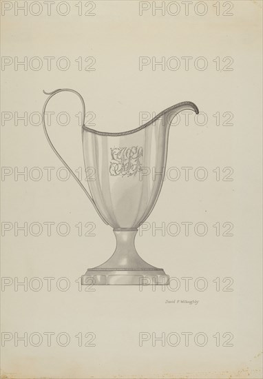 Monogrammed Silver Cream Pitcher, c. 1937.