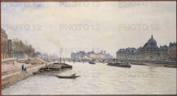 Pont des Arts, view of the Pont Royal, c1884.