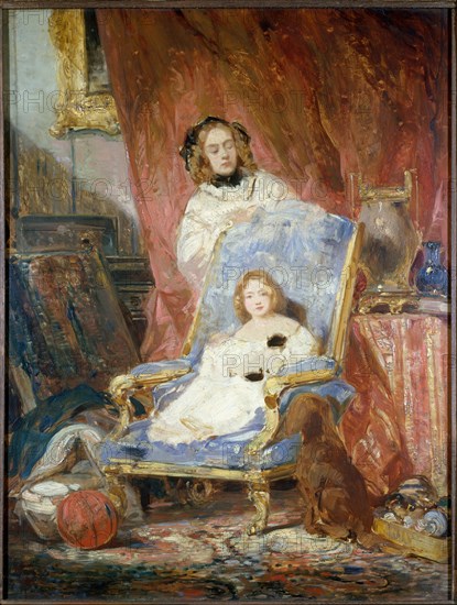 Portrait de Madame Isabey et de sa fille, c1840.
