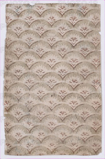 Sheet with overall curved abstract pattern, 19th century.