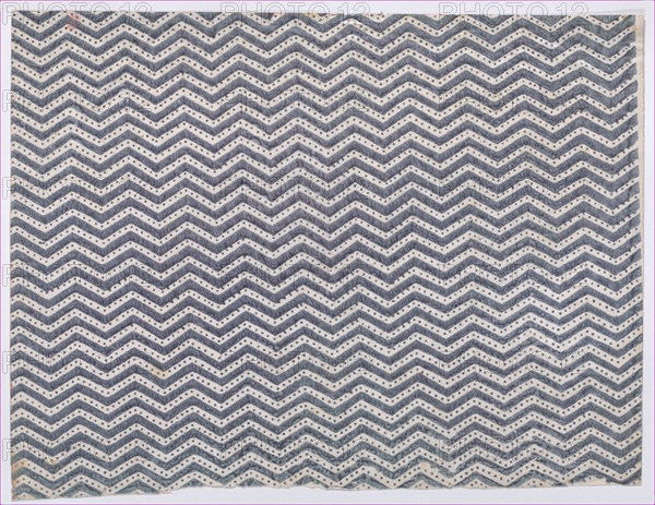 Sheet with overall curved abstract pattern, 19th century.
