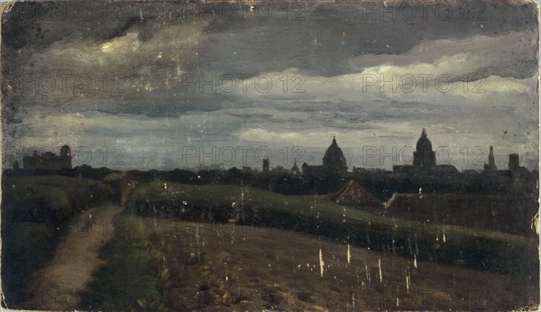 General view of Paris from Gobelins, 1864.