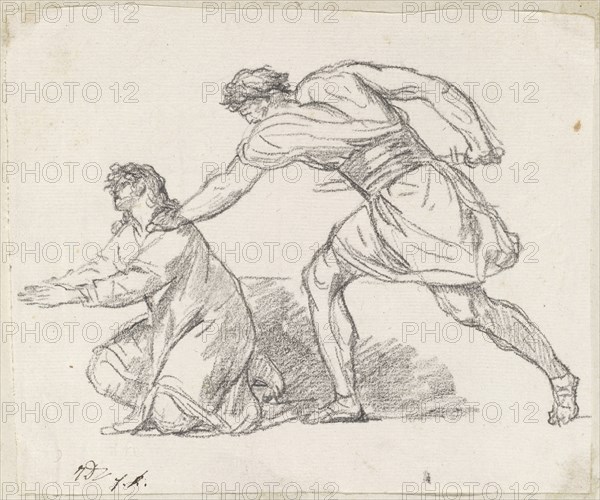 Warrior Seizing a Kneeling Figure, 1775/80.