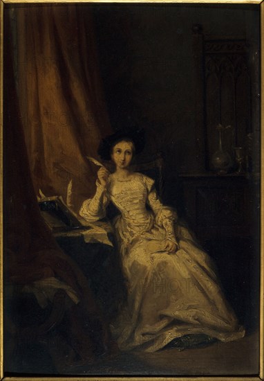 Portrait d'une actrice (Mme Volnys ?), c1835.