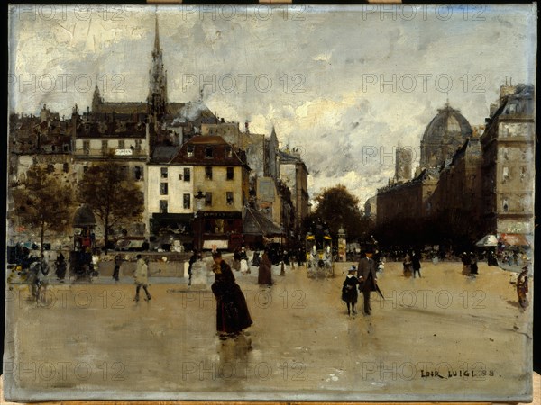 Boulevard du Palais, seen from Place Saint-Michel, 1888.