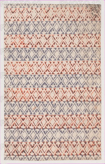 Sheet with overall pattern of diamond shapes, 19th century.