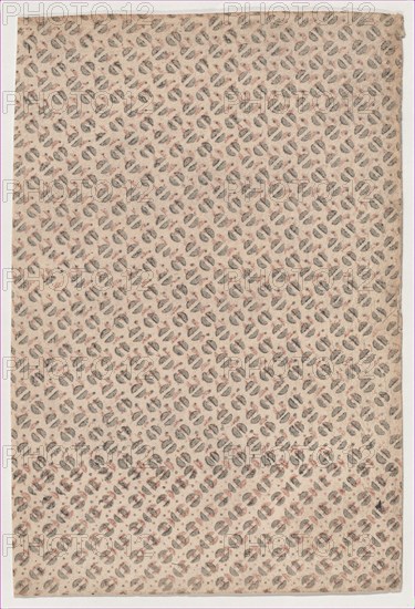 Sheet with an overall pattern of semicircles, 19th century.