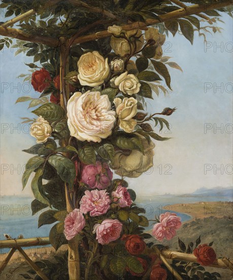 Pergola au dessus de Nice, ca 1860. Creator: Trachel, Hercule (1820-1872).