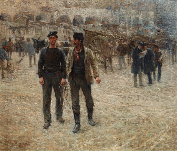 Piazza Caricamento a Genova, 1891. Creator: Nomellini, Plinio (1866-1943).