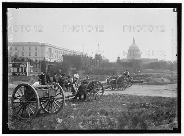 D.C. Art. practice gunnery, between 1909 and 1923.
