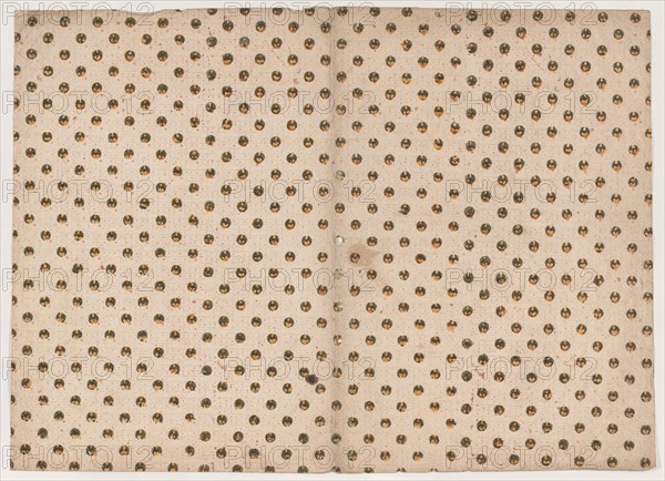 Book cover with overal circle and dot pattern, 19th century.