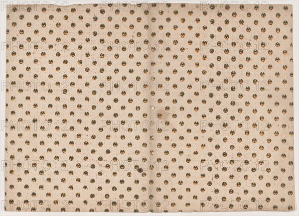 Book cover with overal circle and dot pattern, 19th century.