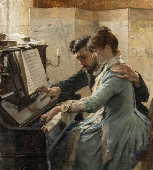 At the Piano, 1884. Found in the collection of the Göteborg Konstmuseum.