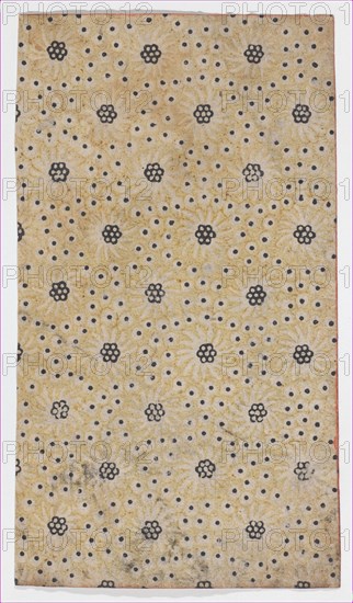 Sheet with overall pattern of flowers and dots, 19th century.