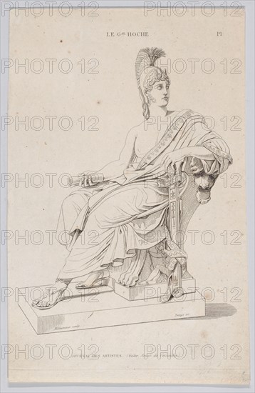 Statue of a seated Roman, from Journal des Artistes, 1827-48.