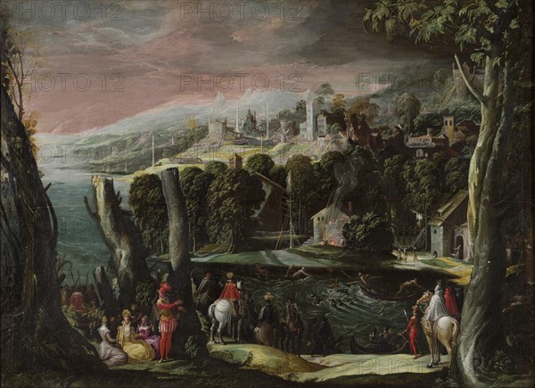 Landscape with figures, c. 1550. Creator: Niccolò dell'Abate (1509/12-1571).