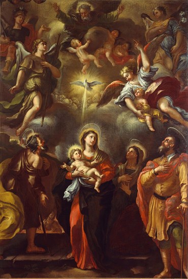 Virgin and child with Saints, c. 1710. Creator: Del Pò, Giacomo (1654-1726).