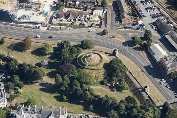 Dane John Mound and Canterbury city walls, Kent, 2016.