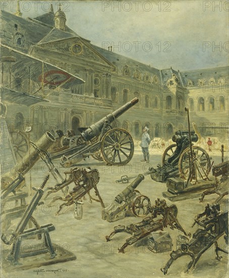 War trophies in the courtyard of les Invalides, in 1917.